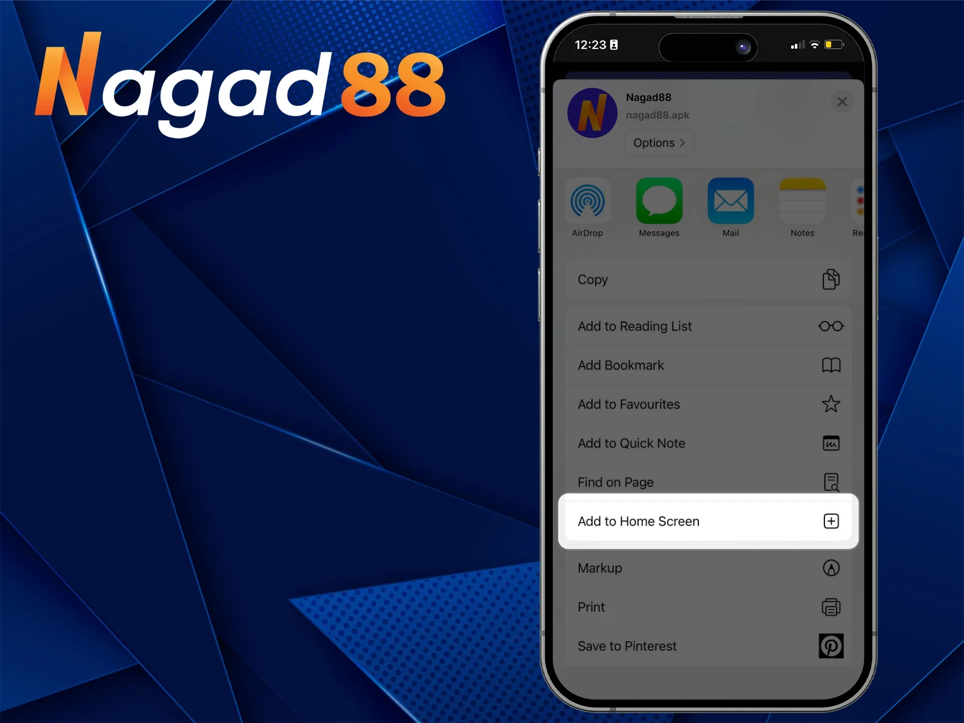 অ্যাড টু হোম স্ক্রিন বোতামে ক্লিক করুন আপনার iOS ফোনে 299BET অনলাইন ক্যাসিনো অ্যাপ্লিকেশন ইনস্টলেশন নিশ্চিত করুন এবং এটি সম্পূর্ণ হওয়ার জন্য অপেক্ষা করুন।