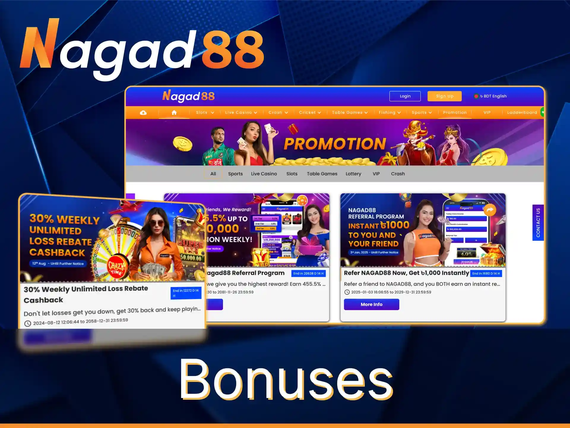 Nagad88 has many bonuses for players.