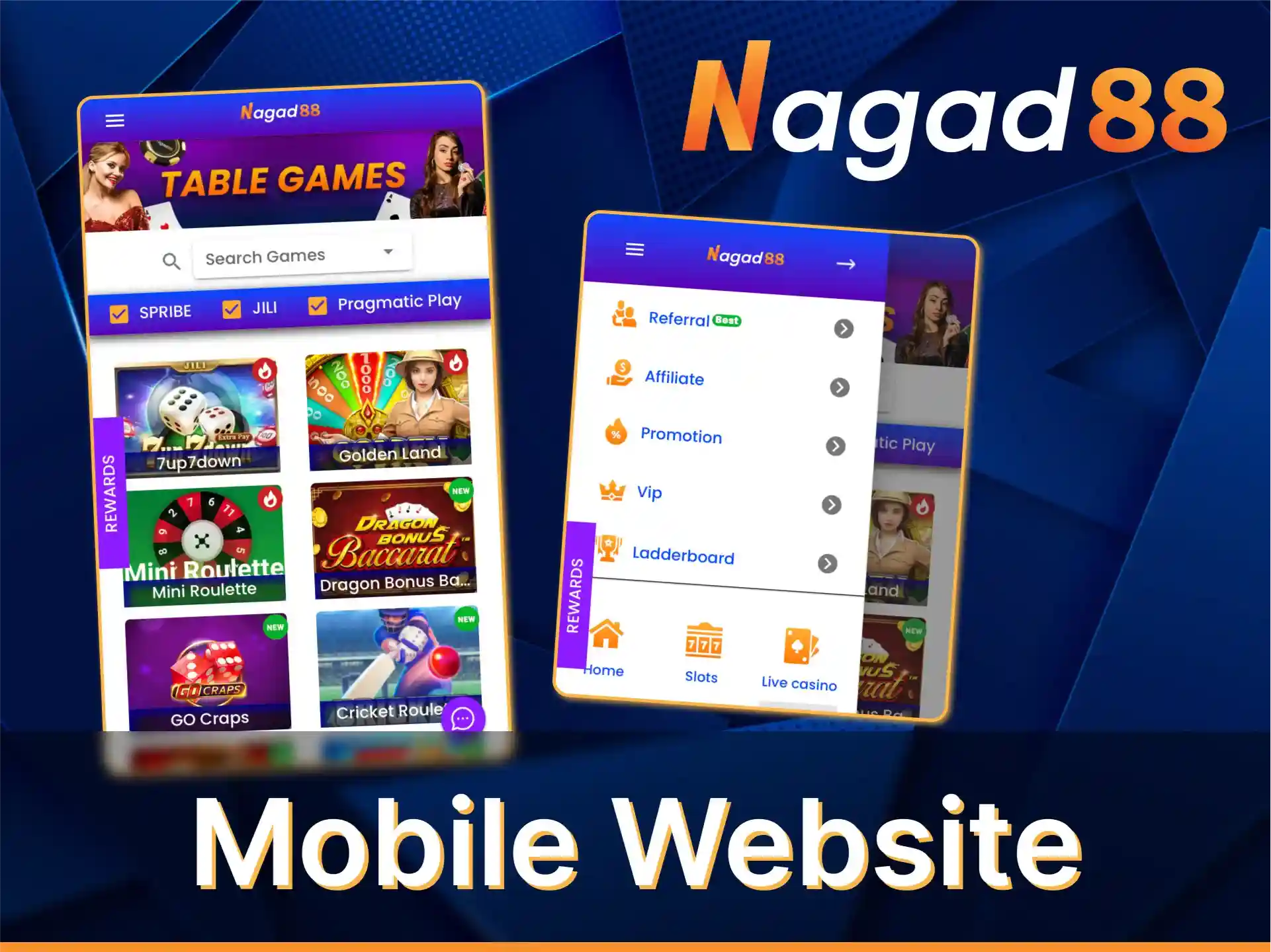 You can open a web version of Nagad88 on your mobile phone and bet via it.